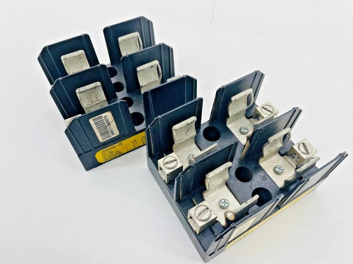 Used Lot of 2 Buss J60060-2C Fuse Blocks 600V 60A Class J Fuse