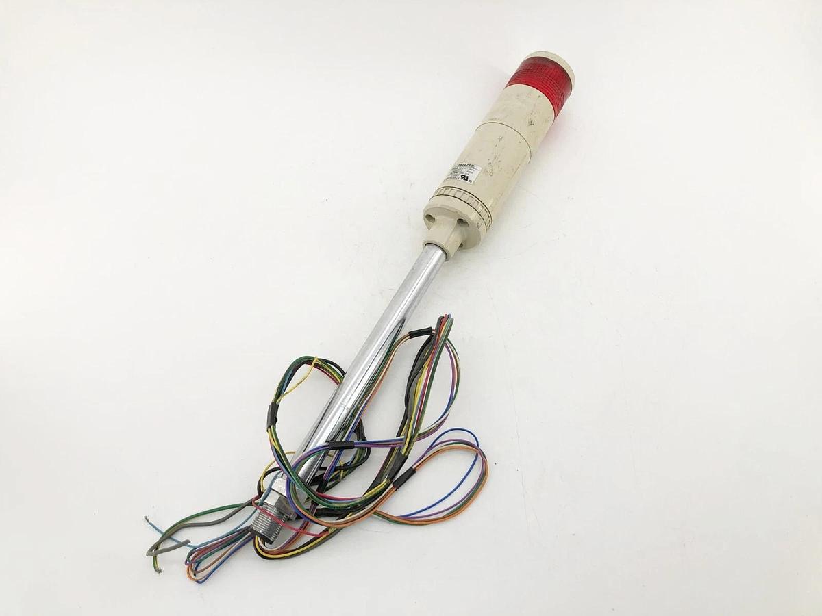 Used Patlite LME-12FBL Red Tower Light 120VAC 50/60Hz 0.1A