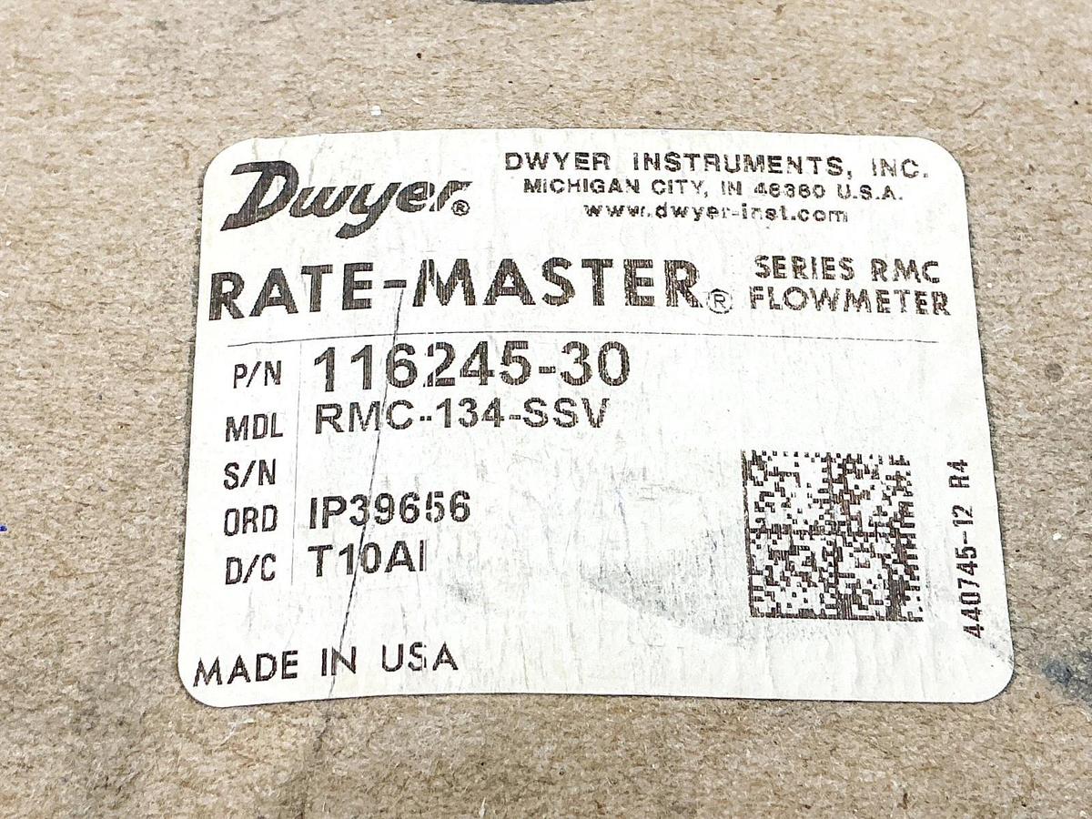 New Dwyer 116245-30 Flow Meter .2-20 GPH Water RMC-134-SSV