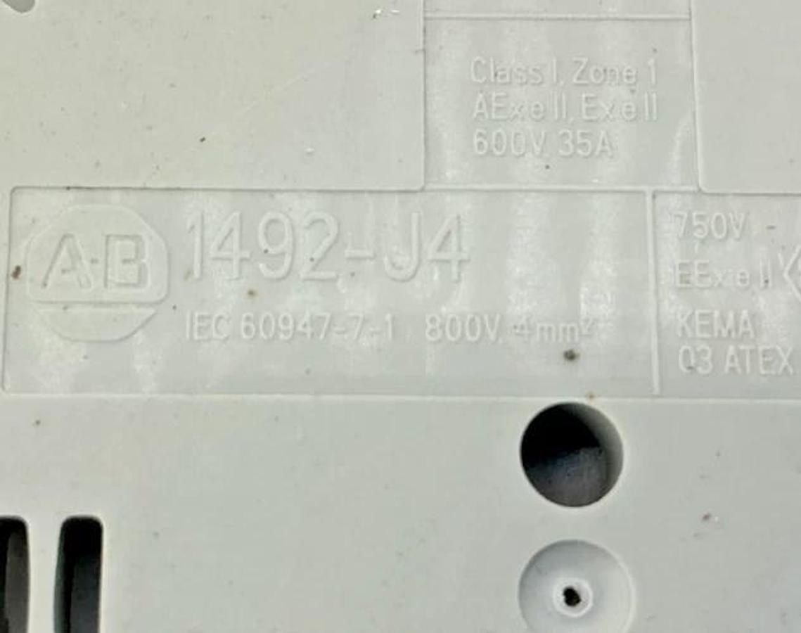 Lot of 14 New Allen Bradley 1492-J4 Terminal Block 35A 600V