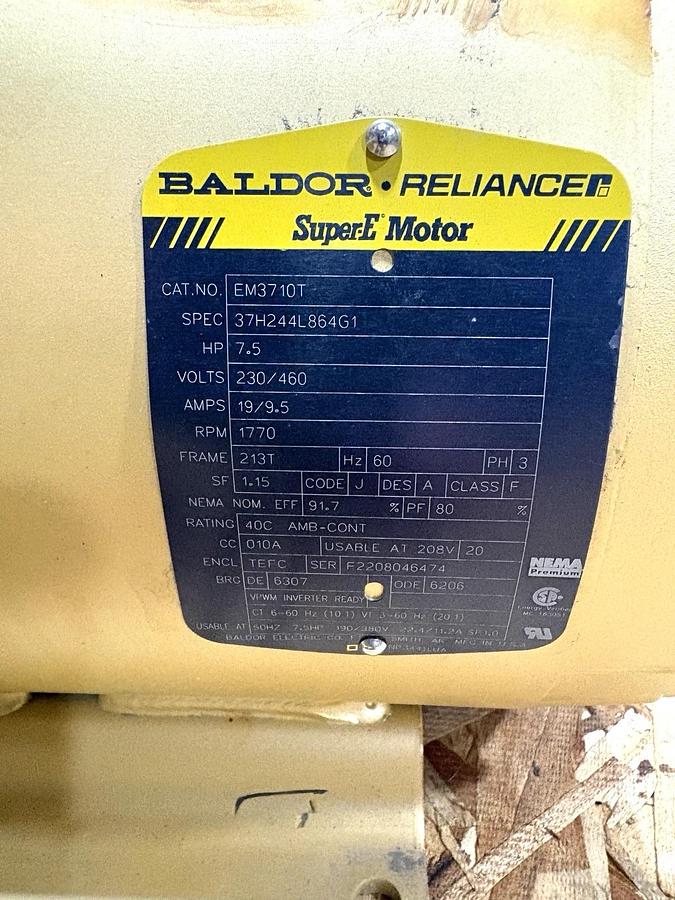 New Baldor EM3710T 7.5HP TEFC Motor 230/460V 60Hz 1800rpm 213T Frame - No Box