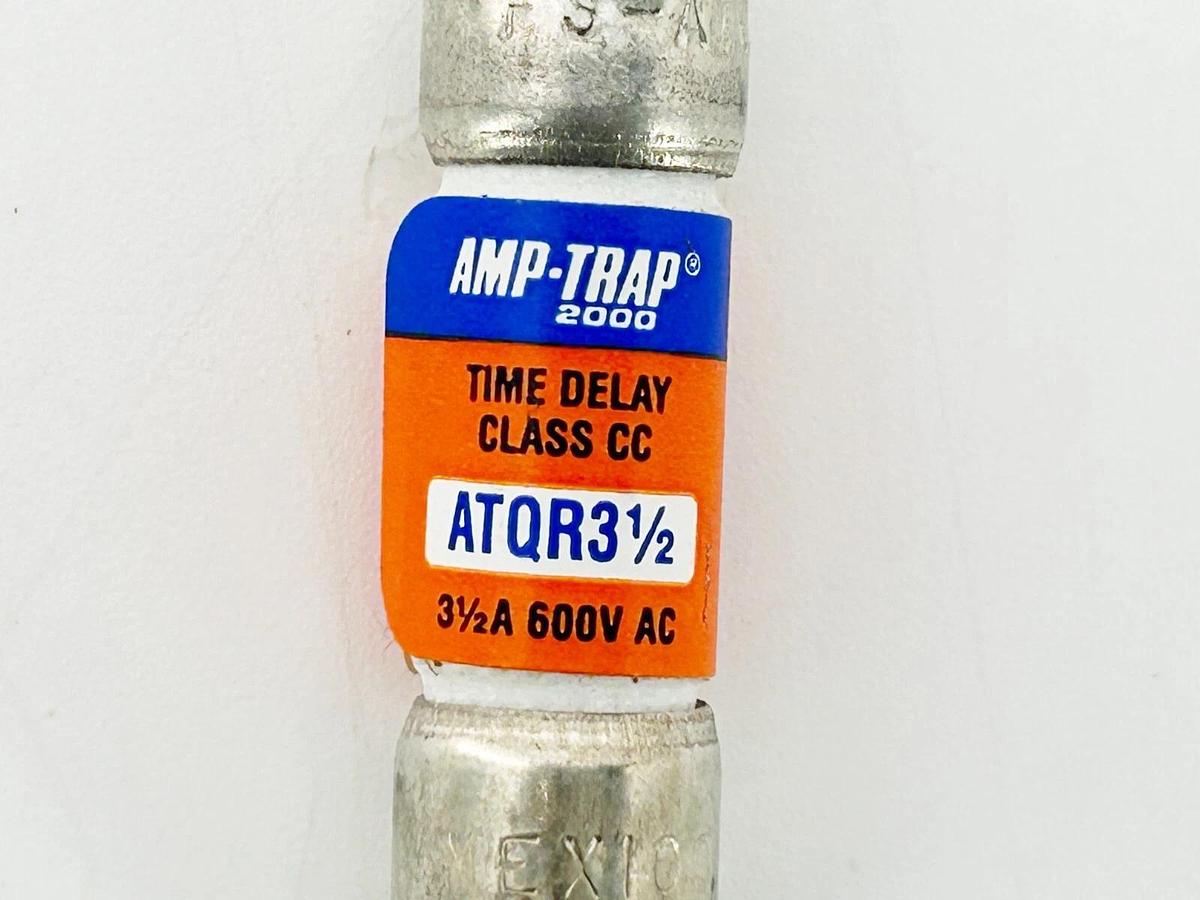 New Lot of 2 Gould ATQR3-1/2 Time Delay Fuse 3-1/2A 600V Class CC