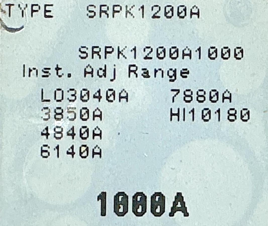 New GE General Electric SRPK1200A1000 Circuit Breaker Trip Unit 3P 1000A 600VAC