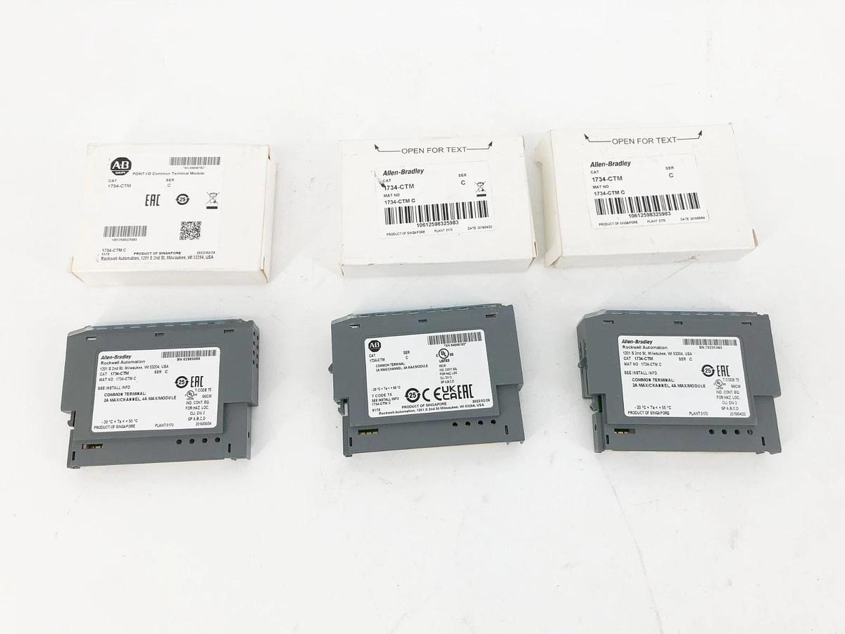 Lot of 3 New Allen Bradley 1734-CTM Ser. C Point I/O Common Terminal Module