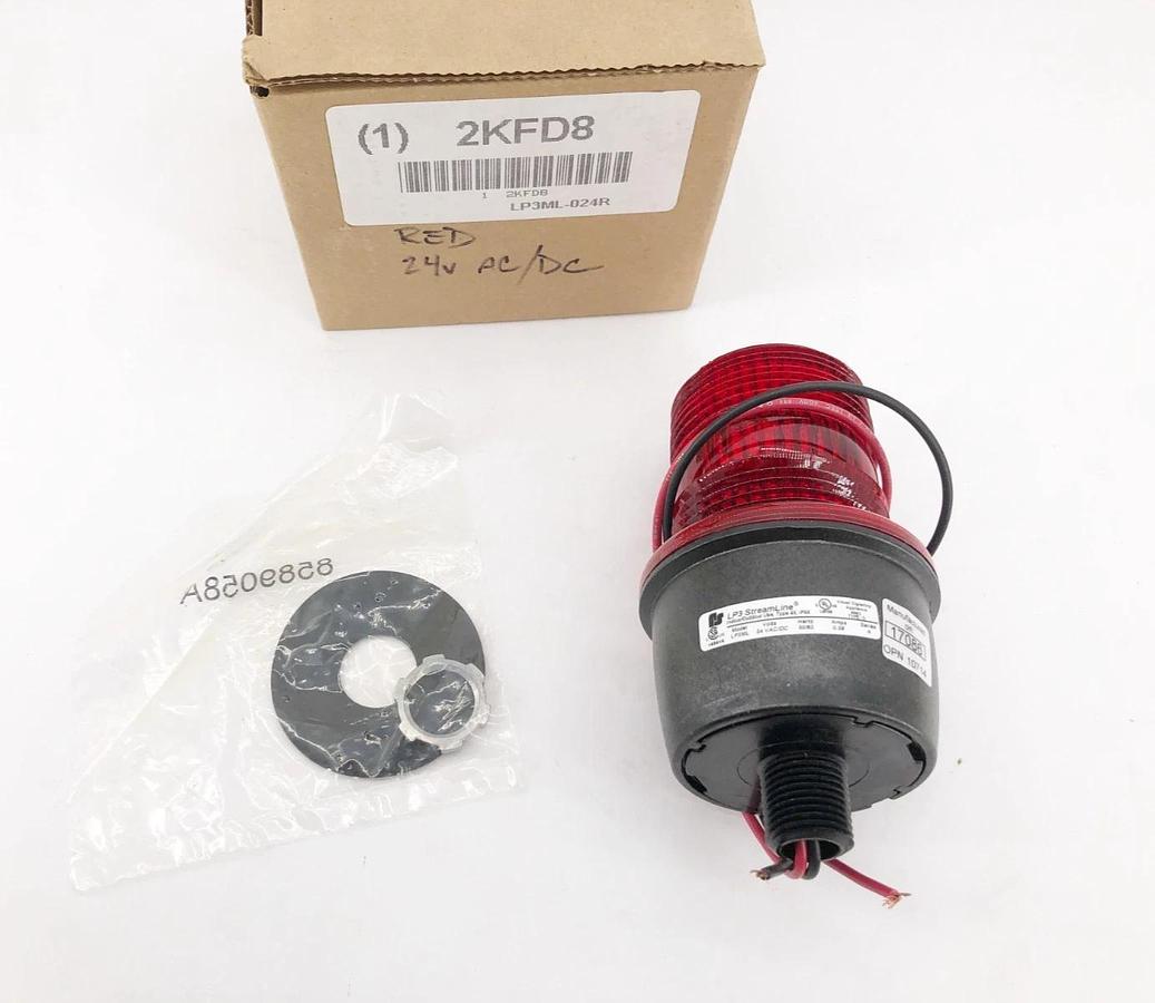 New Federal Signal LP3ML-024R Red LED Warning Light 24VAC/DC 2KFD8