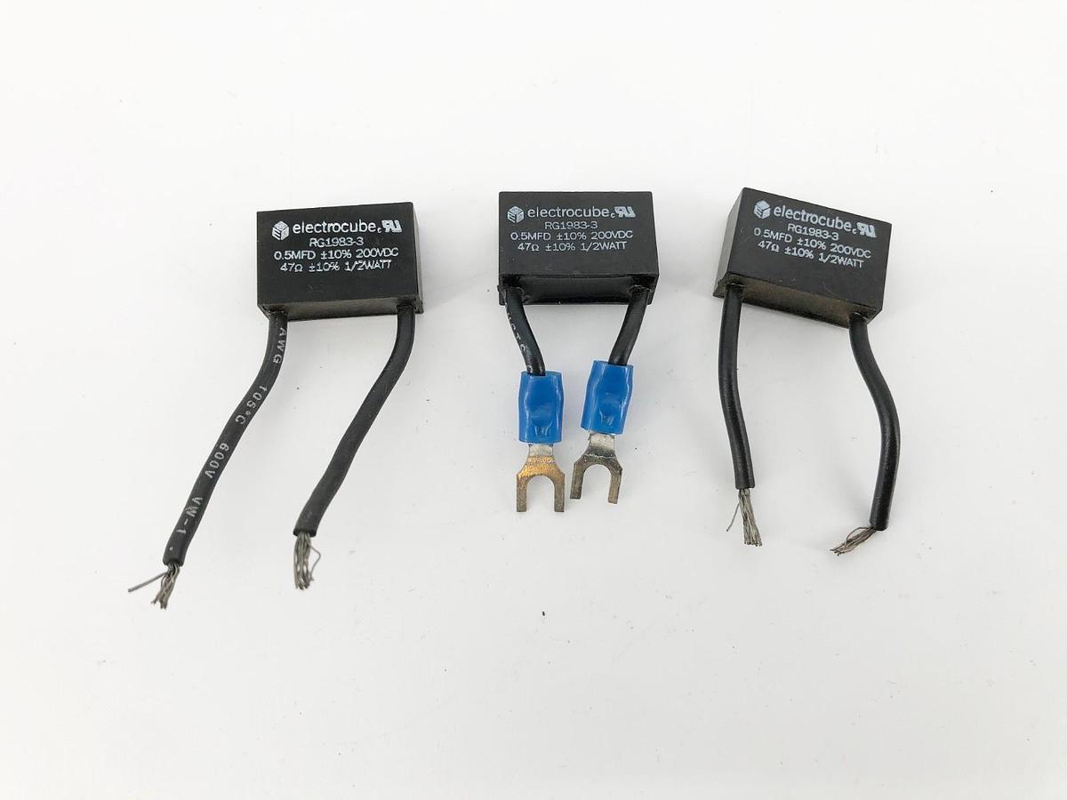 Used Lot of 3 Electrocube RG1983-3 Capacitors ±10% 200VDC 1/2W