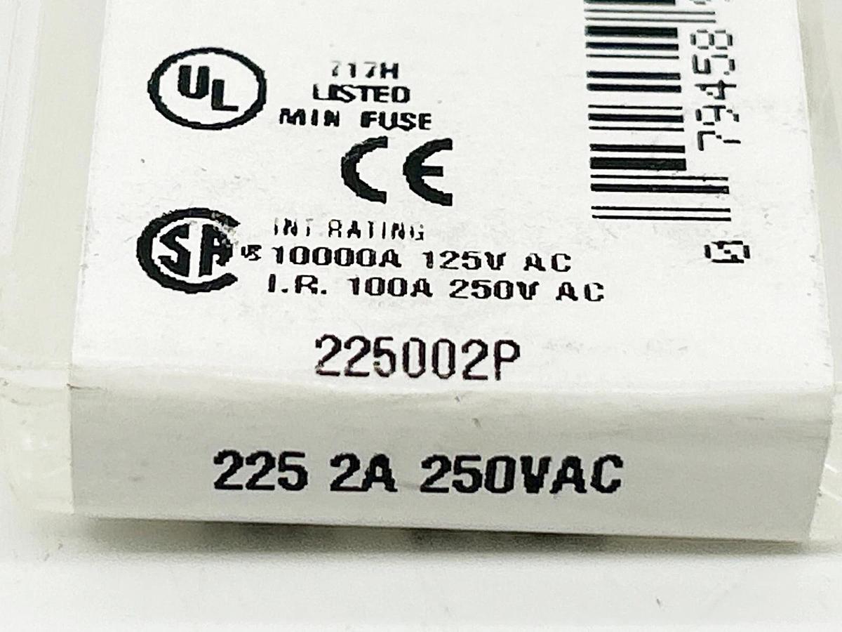 New Lot of 10 Littelfuse 225002P Fast Acting Glass Fuse 250V 2A