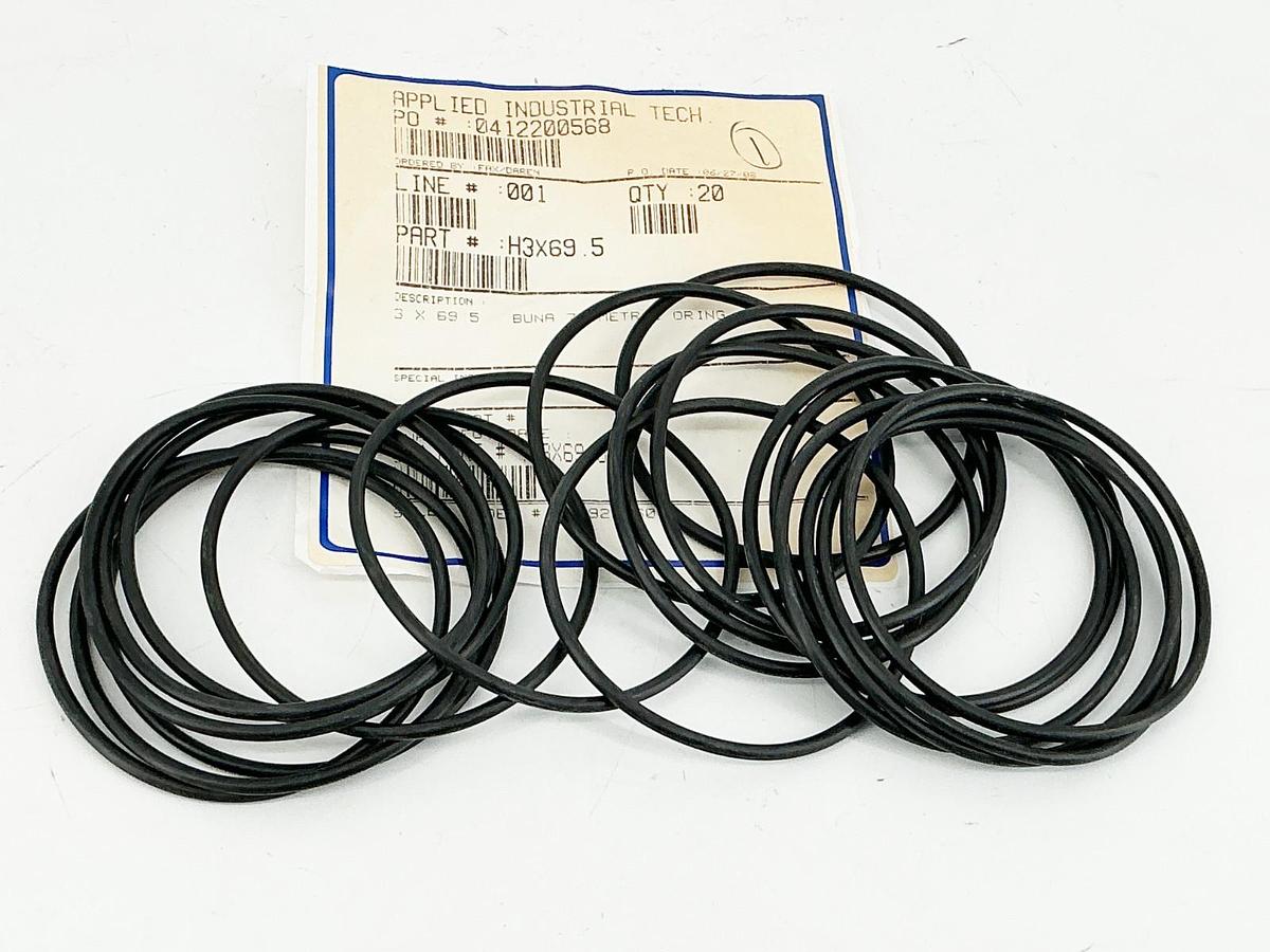 New Lot of 20 Applied Industrial Technologies H3X69.5 O-Ring 3X69.5 VUNA 70 Metr