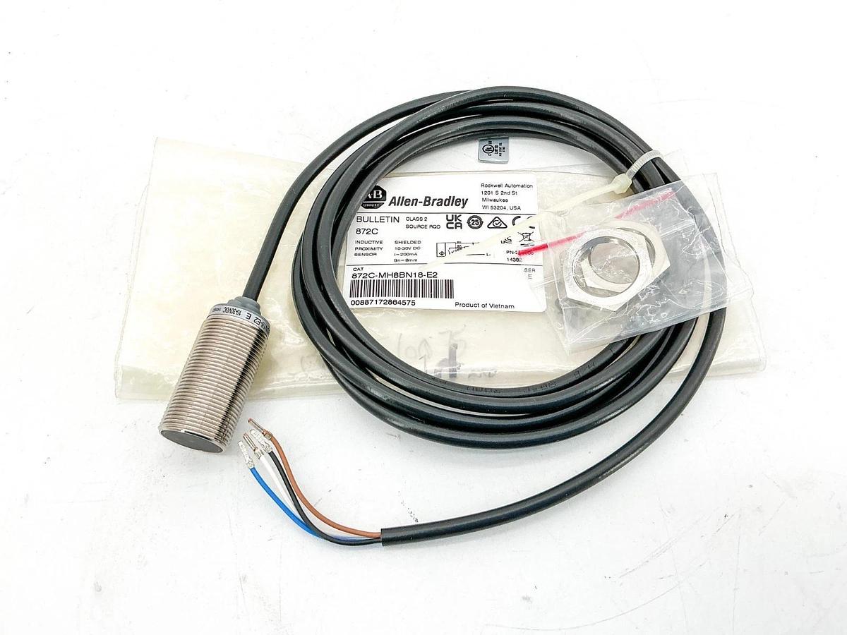 New Allen Bradley 872C-MH8BN18-E Inductive Proximity Sensor 10-30VDC 200mA Ser.E