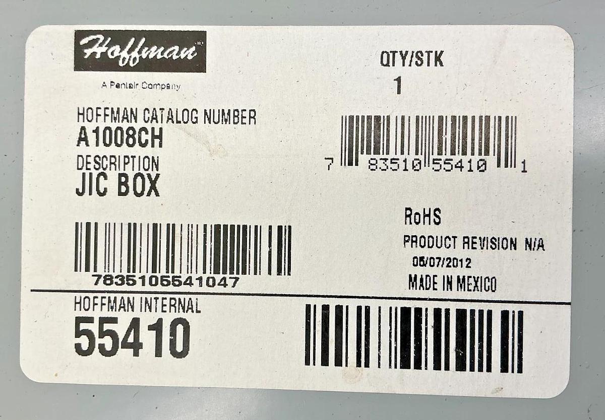Used Hoffman A1008CH Junction Box Enclosure Panel Mount 10"X8"X4" Gray 55410