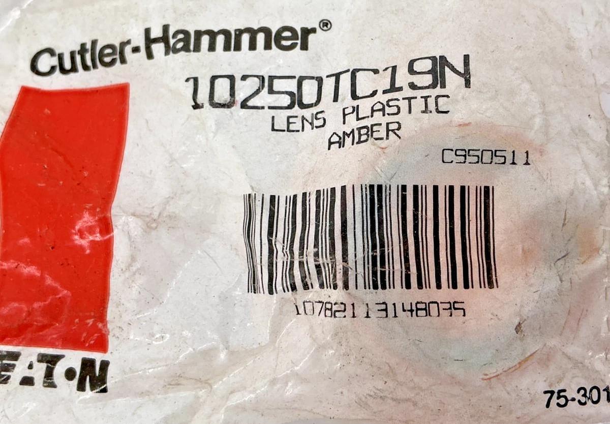 Lot of 3 New Cutler-Hammer 10250TC19N Lens Plastic Amber Eaton
