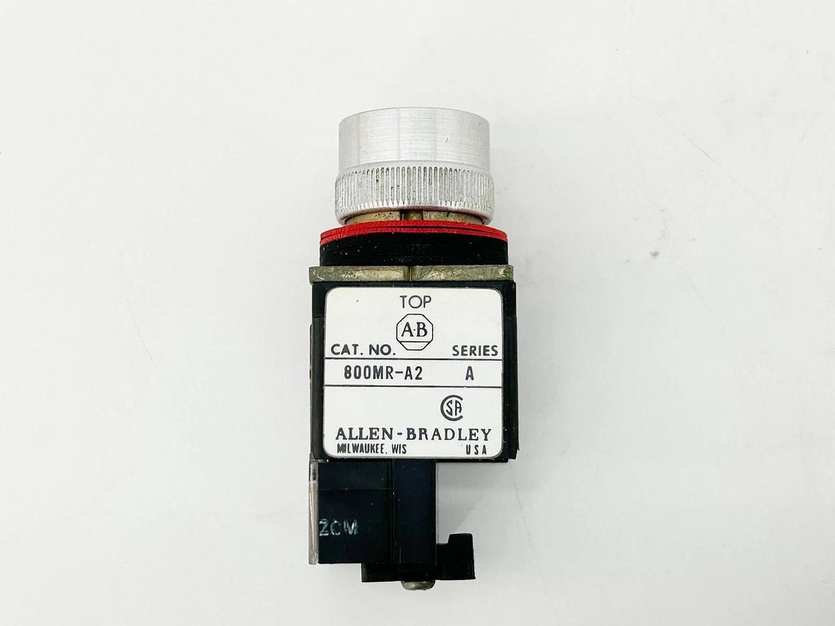 New Allen Bradley 800MR-A2A Pushbutton Momentary Contact Black Ser. A