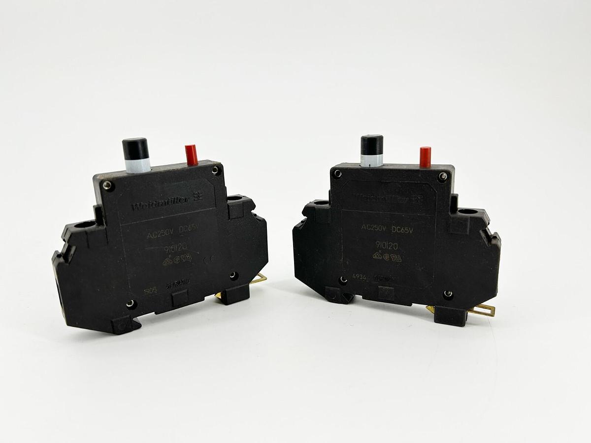 New Lot of 2 Weildmuller 910120Circuit Breaker 1Amp 250V 1 Pole- No Box