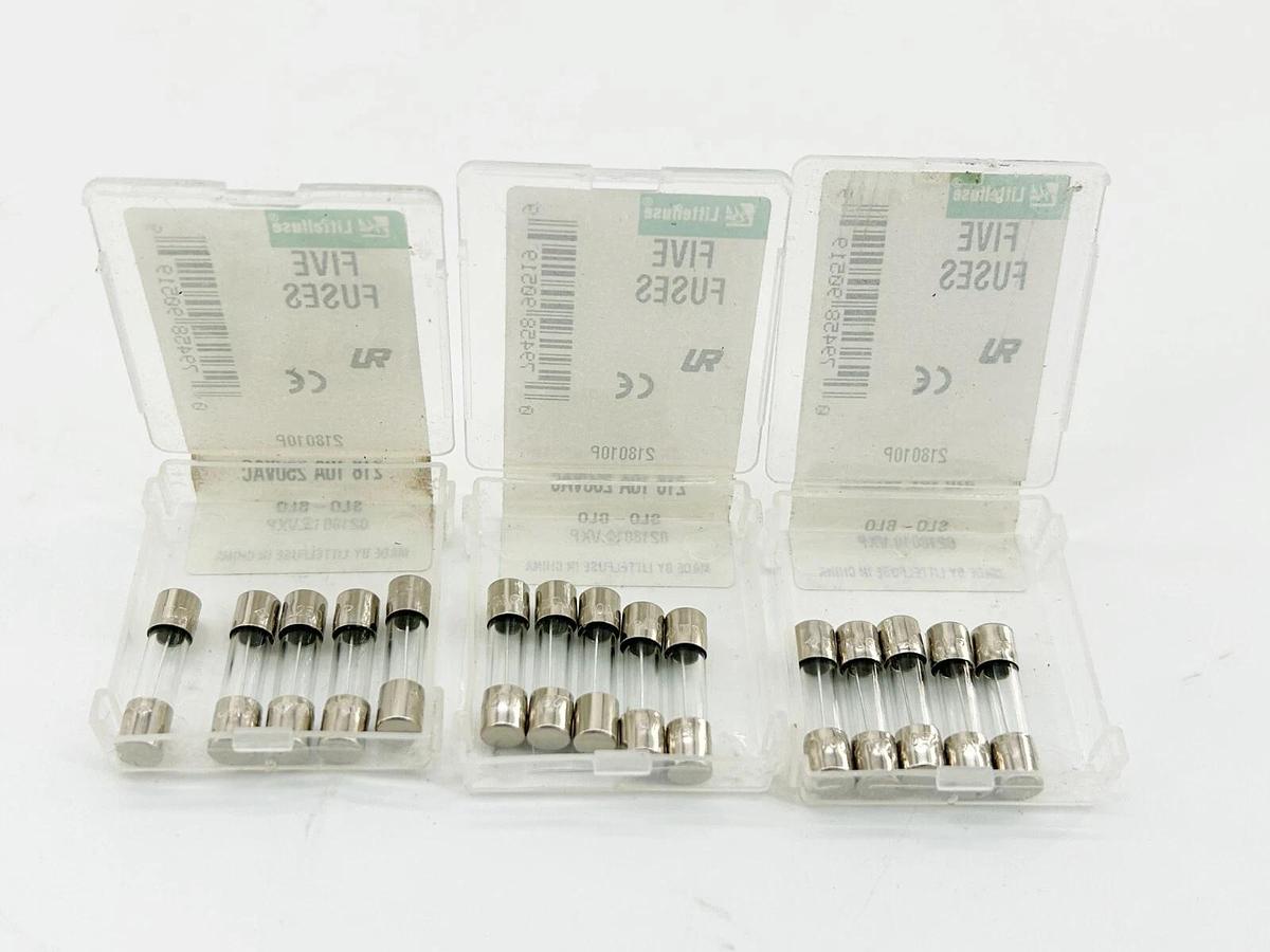 New Lot of 15 Littelfuse 218010P Glass Fuse 10A 250V 5X20MM