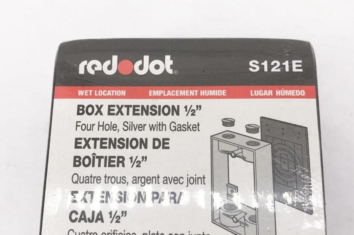 Lot of 2 New Red Dot S121E Box Extensions 1/2" Four Hole
