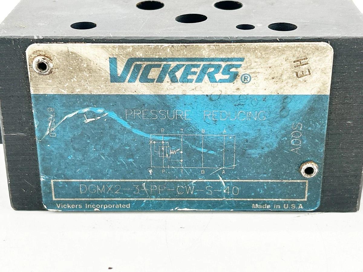 Used Vickers DGMX2-3-PP-CW-S-40 Pressure Reducing Valce Overlapped 140Bar 2000PSI