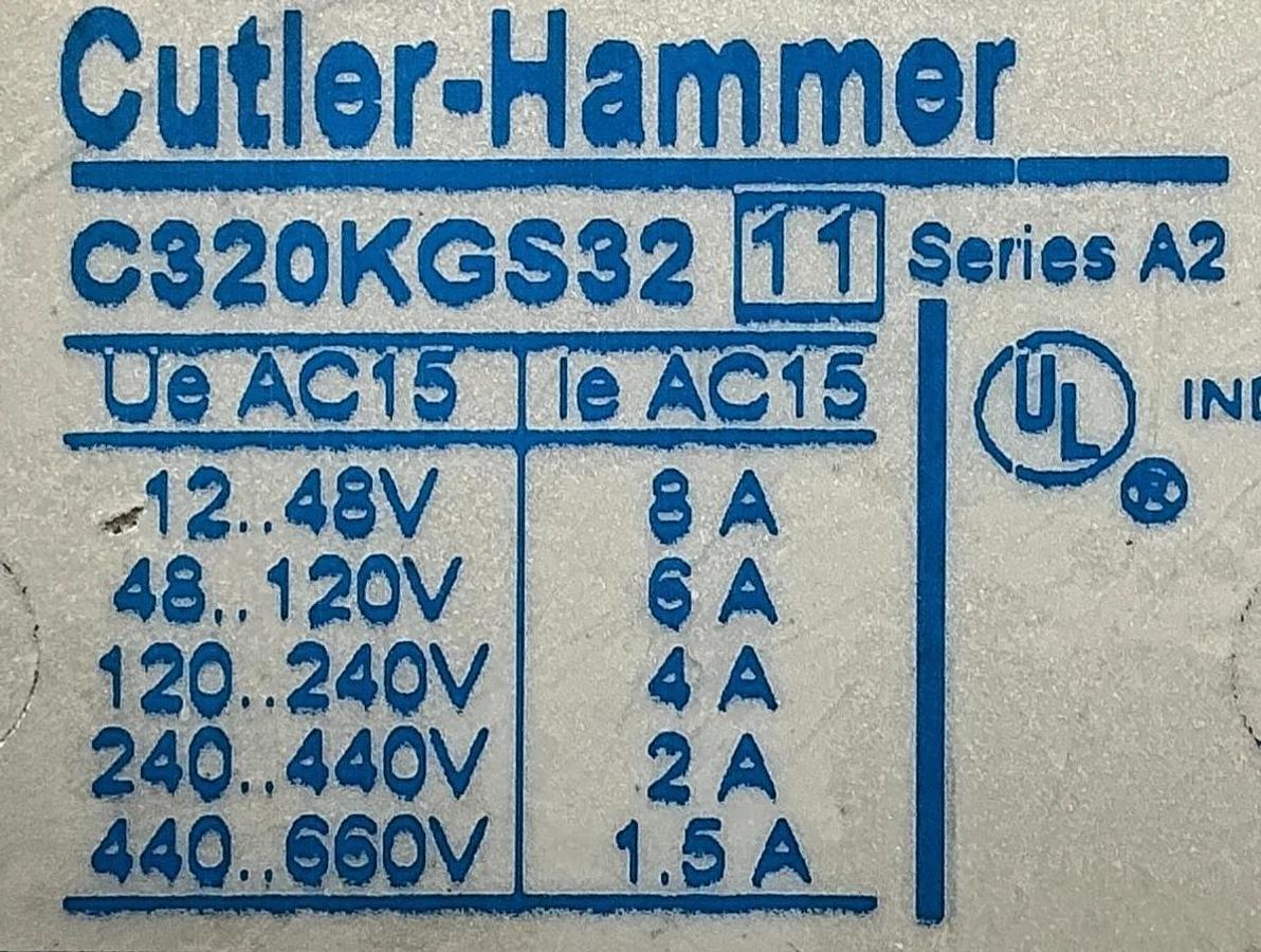 New Eaton Cutler-Hammer C320KGS32 Ser A2 Freedom Ser Base Aux Contacts 1NO-1NC