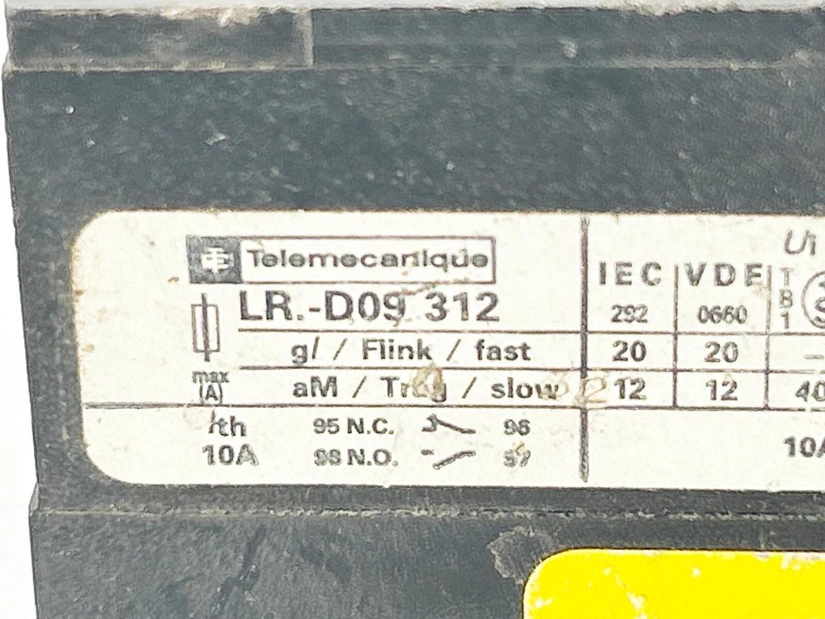 Used Telemecanique LR1-D09-312 Overload Relay 20A 600V 3 P