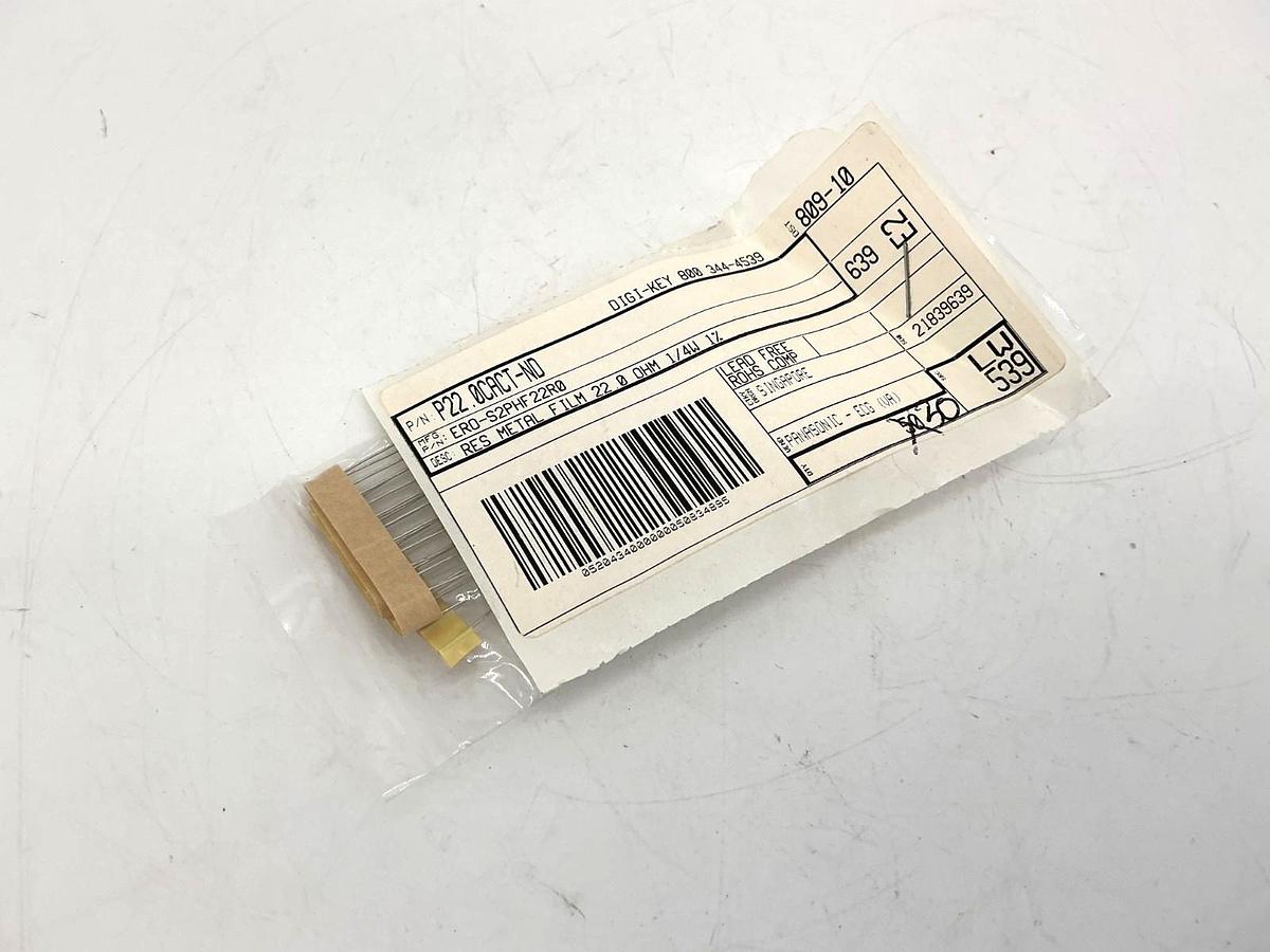 Bag of 30 ERO-S2PHF22R0 Metal Film Resistors 22OHM 1/4W 1% P22.0CACT-ND