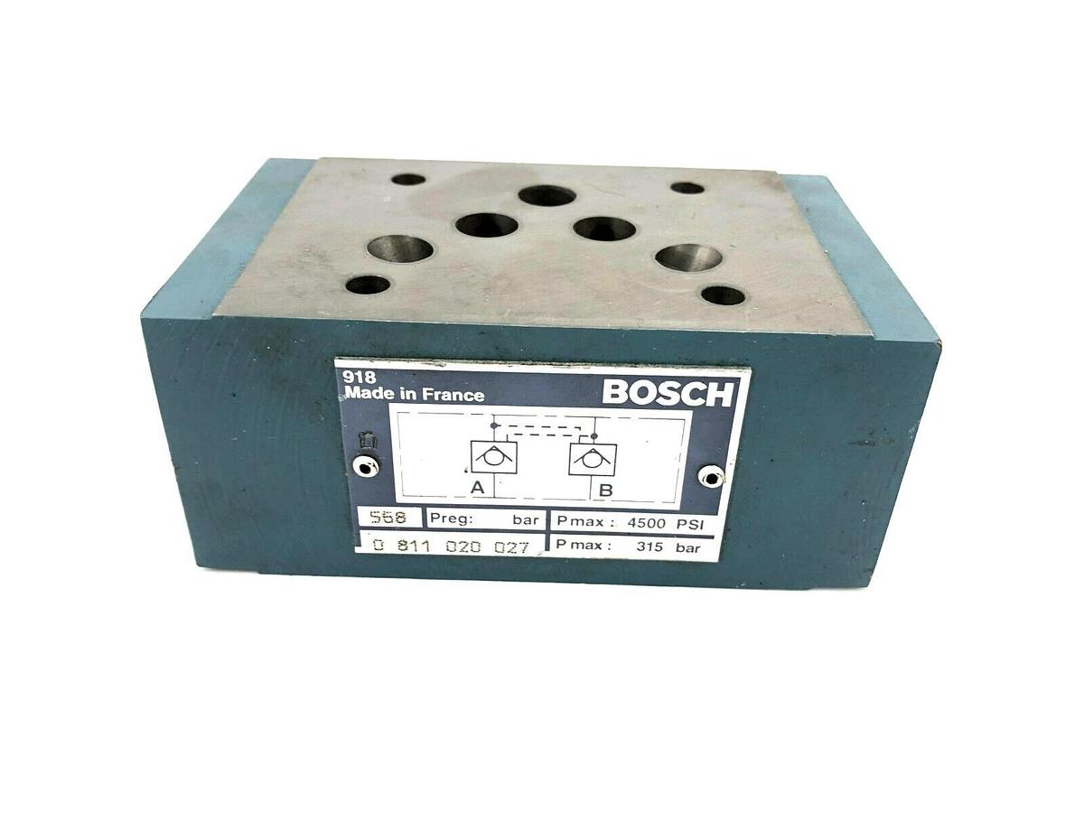 New Bosch 0-811-020-027 Block Valve Cover Plate, 4500psi, 0811020027