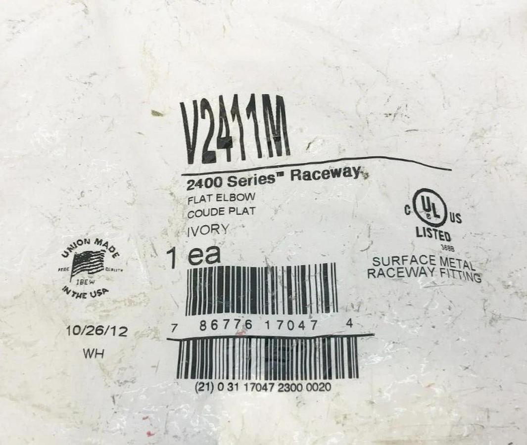 Lot of 3 New Legrand Wiremold V2411M Flat Elbow Fittings 2400 Series