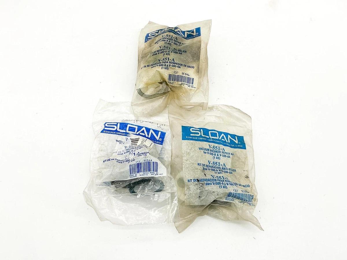 New Lot of 3 Sloan V-55-A Vacuum Breaker Repair Kit