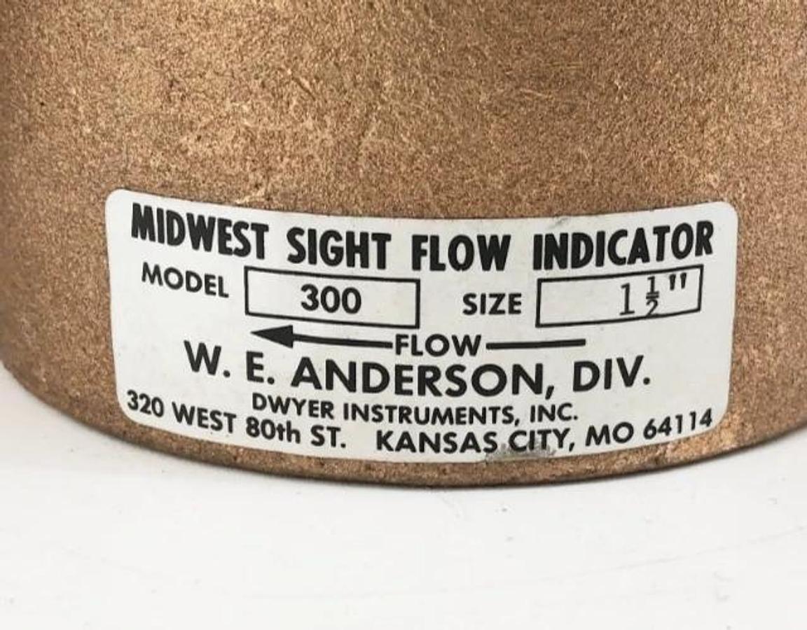 New Dwyer SFI-300-1-1/2 Sight Flow Indicator Size 1-1/2" 125psig - No Box