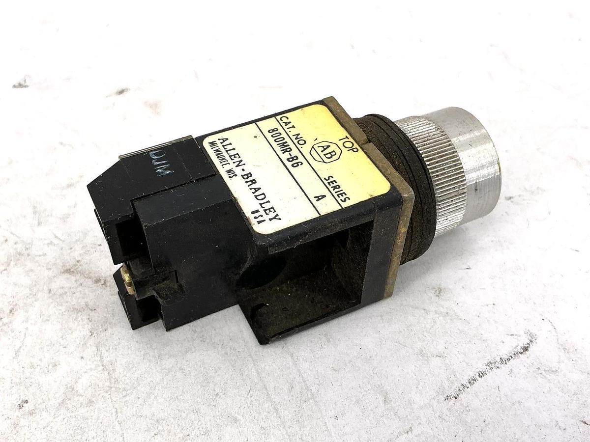 Used Lot of 3 Allen Bradley 800MR-B6 Ser A Pushbutton w/ 800M-XD2S Contact Block