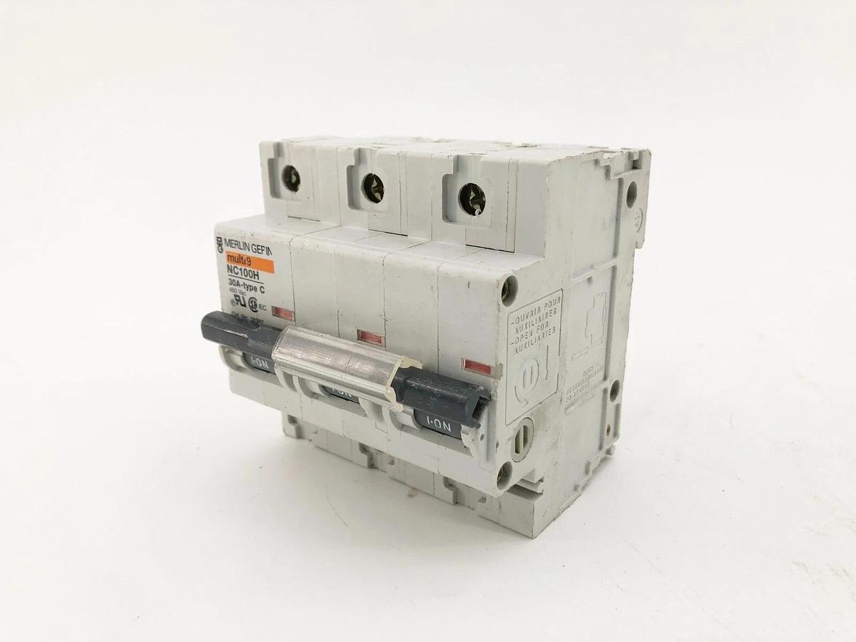 New Merlin Gerin NC100H Supplementary Protector 30A 3 Pole Type C - No Box