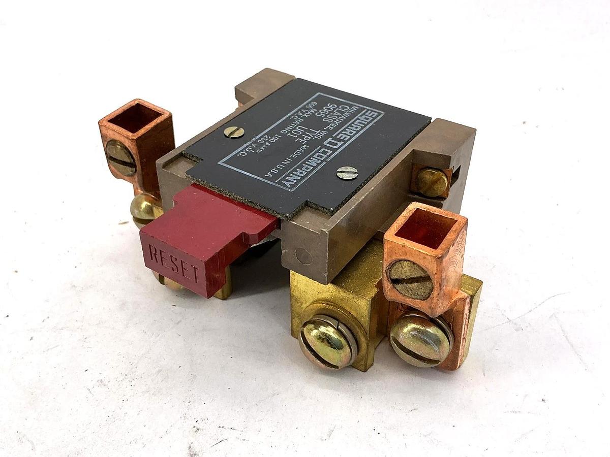 New Square D 9065-UO-1 Thermal Overload Relay Melting Alloy Open Type 100A 600V