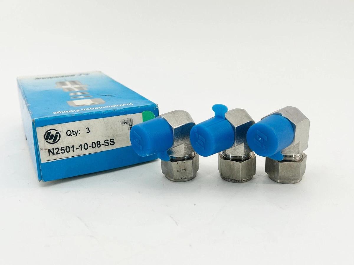 New Box of 3 Brennan Industries N2501-10-08-SS Hydraulic Fitting 10IN-08MNPT