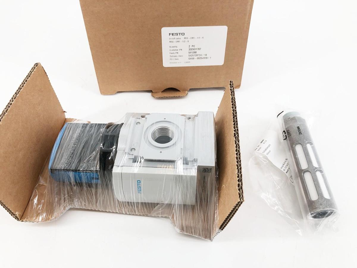 New Festo MS6-EM1-1/2-S On/Off Valve 541268 270psi 1/2" NPT