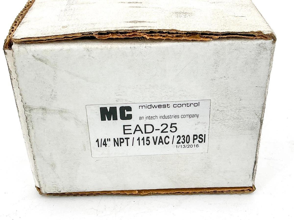 New Midwest Control EAD-25 Solenoid Valve 115V 1/4"NPT 230PSI 13W