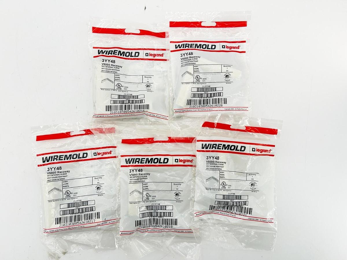 New Lot 5 Wiremold 3YY48 V500 Raceway V517 Internal Elbow