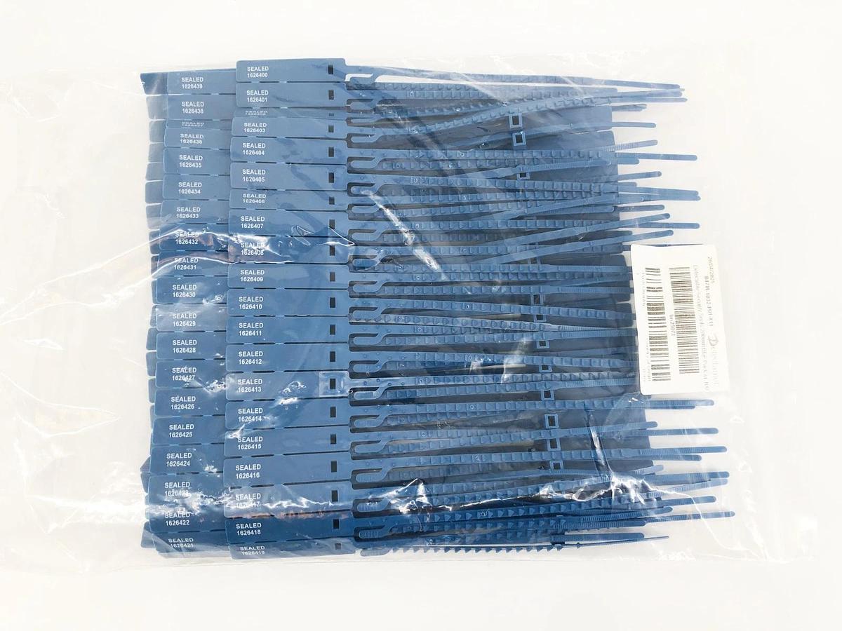 Bag of 100 New Detectamet 847M-1032-P01-X11 Blue Security Seals 200mm