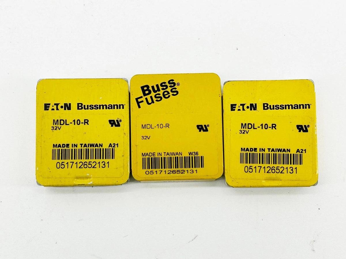 New Pack of 15 Bussmann MDL-10-R Time Delay Glass Tube Fuse 10A 32V