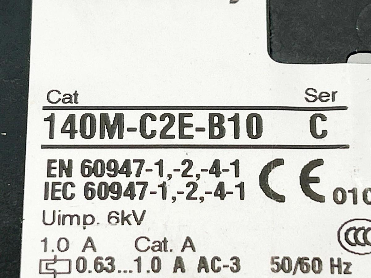 Used Allen Bradley 140M-C2E-B10 Circuit Breaker Motor Protector 0.63-1.0A Range