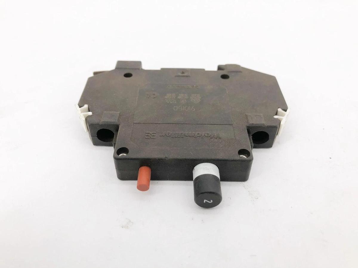 Used Lot of 2 Weidmuller 910150 Circuit Breakers 2A 250VAC 65VDC 1 Pole 5307