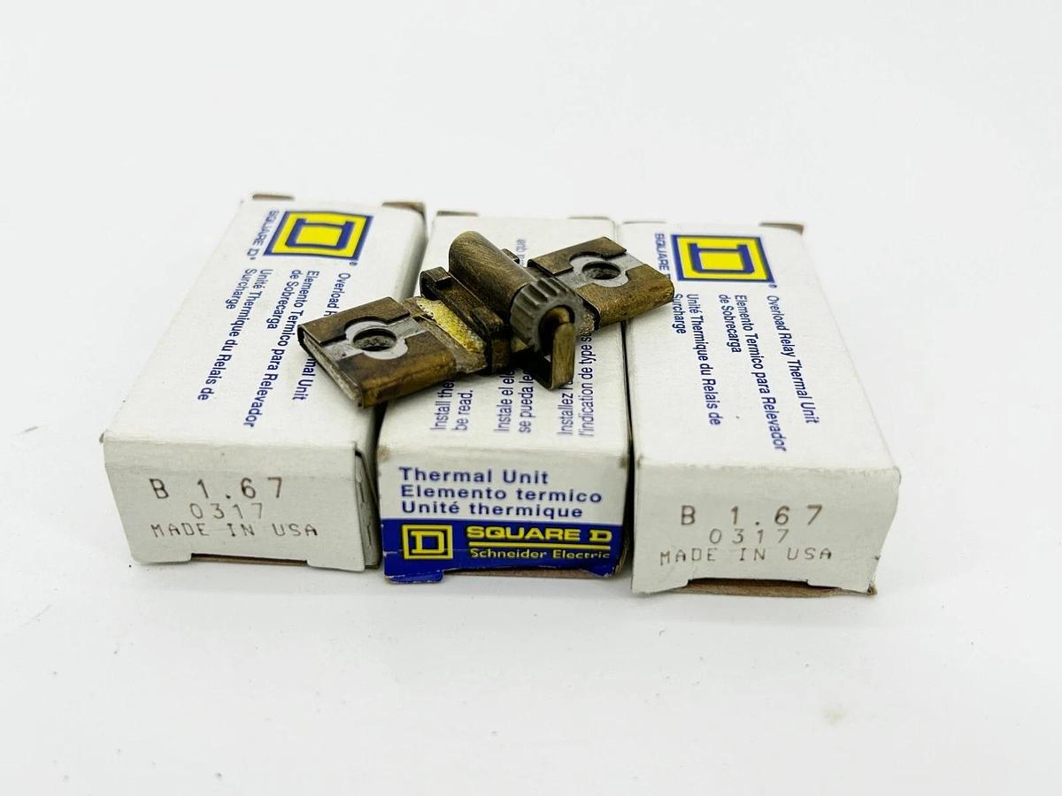 New Lot of 3 Square D B1.67 Heater Overload Relay
