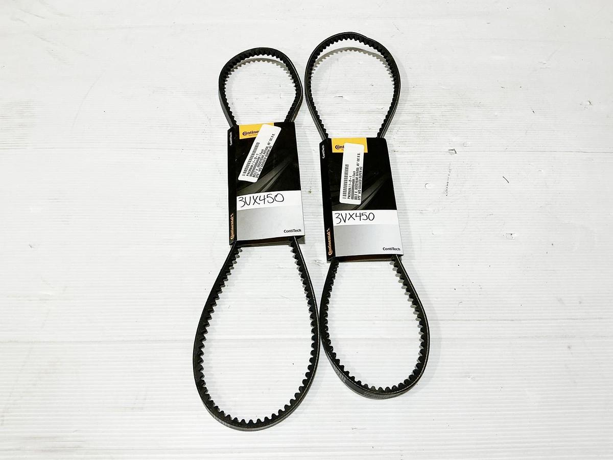 New Lot of 2 Continental 3VX450 Cogged V-Belt 45" OD 0.38" Width 1 Rib - No Box