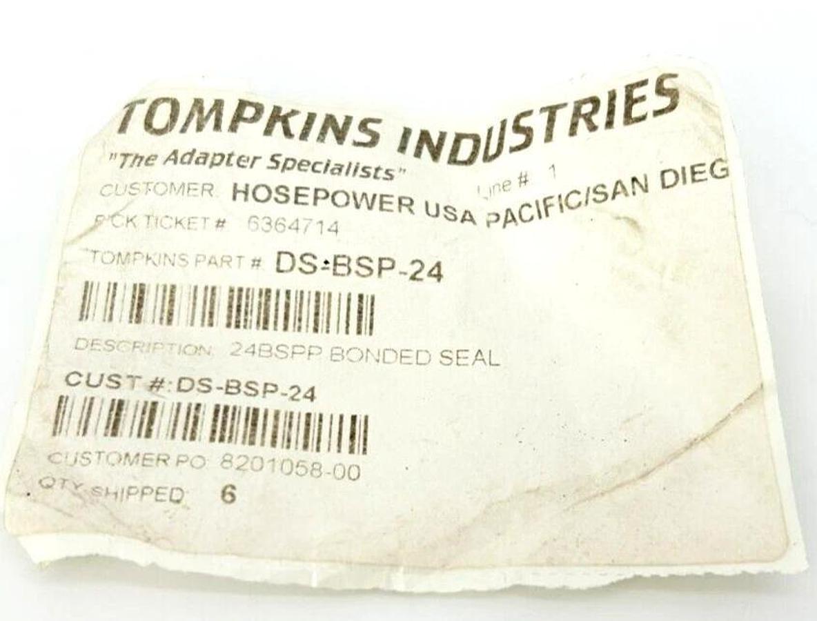 Lot of 3 New Tompkins DS-BSP-24 Hydraulic Adapters