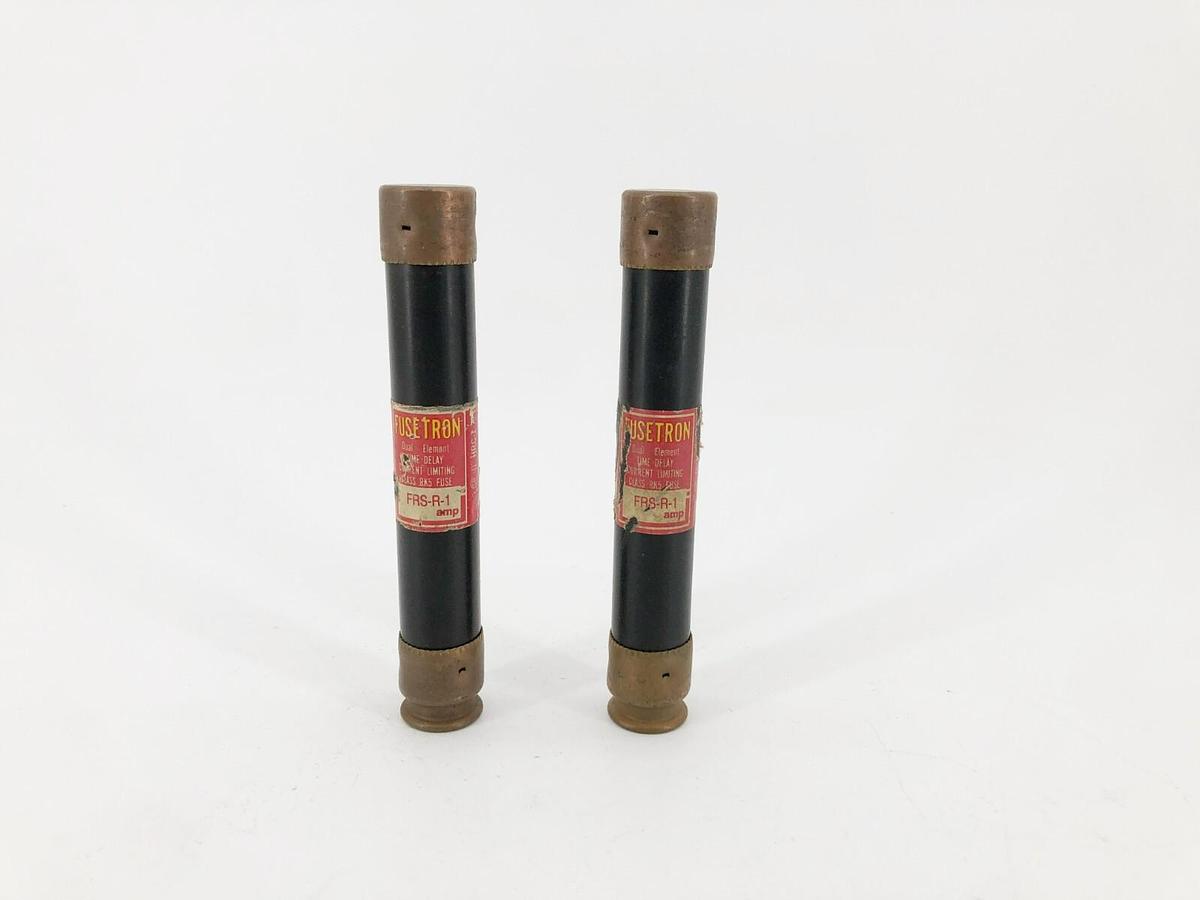 Lot of 2 New Fusetron FRS-R-1 Time Delay Fuses 600V 1A
