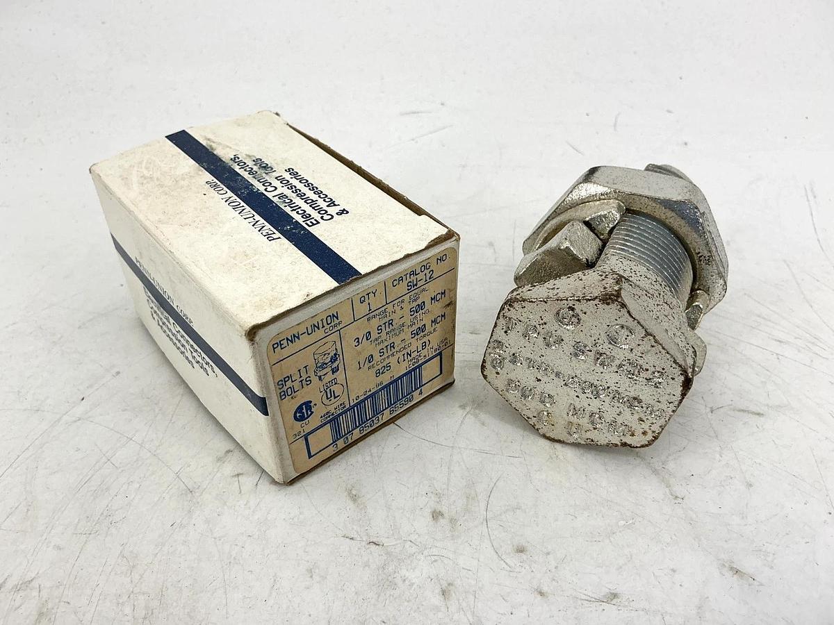New Penn-Union Corp SW-12 Split Bolts 1/0STR-500MCM Rec Torque: 825 (IN-LB) SW12