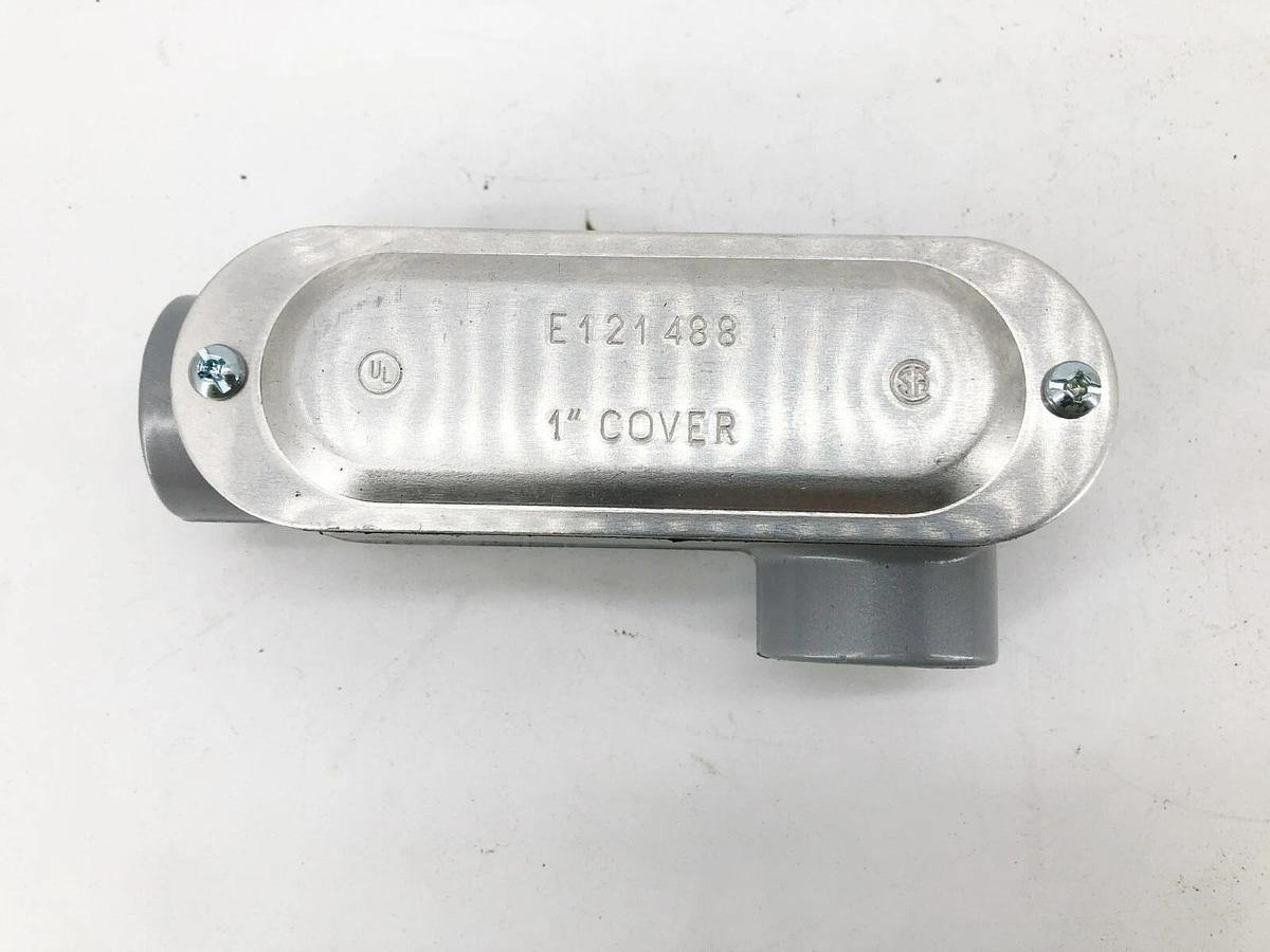 Lot of 2 New E121488 1" LL Aluminum Conduit Bodies With Cover
