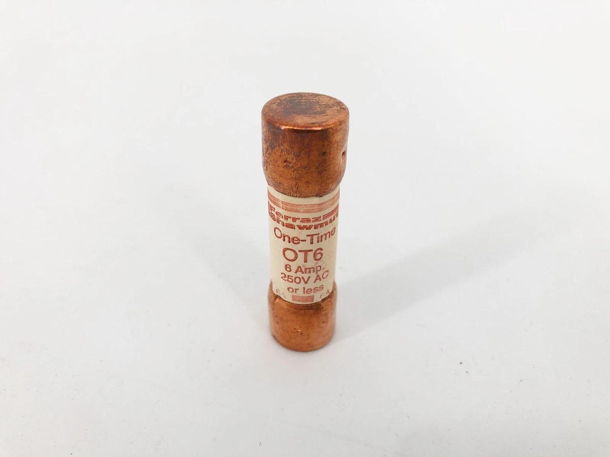 Box of 10 New Mersen OT6 One-Time Fuses 250V 6A H216230