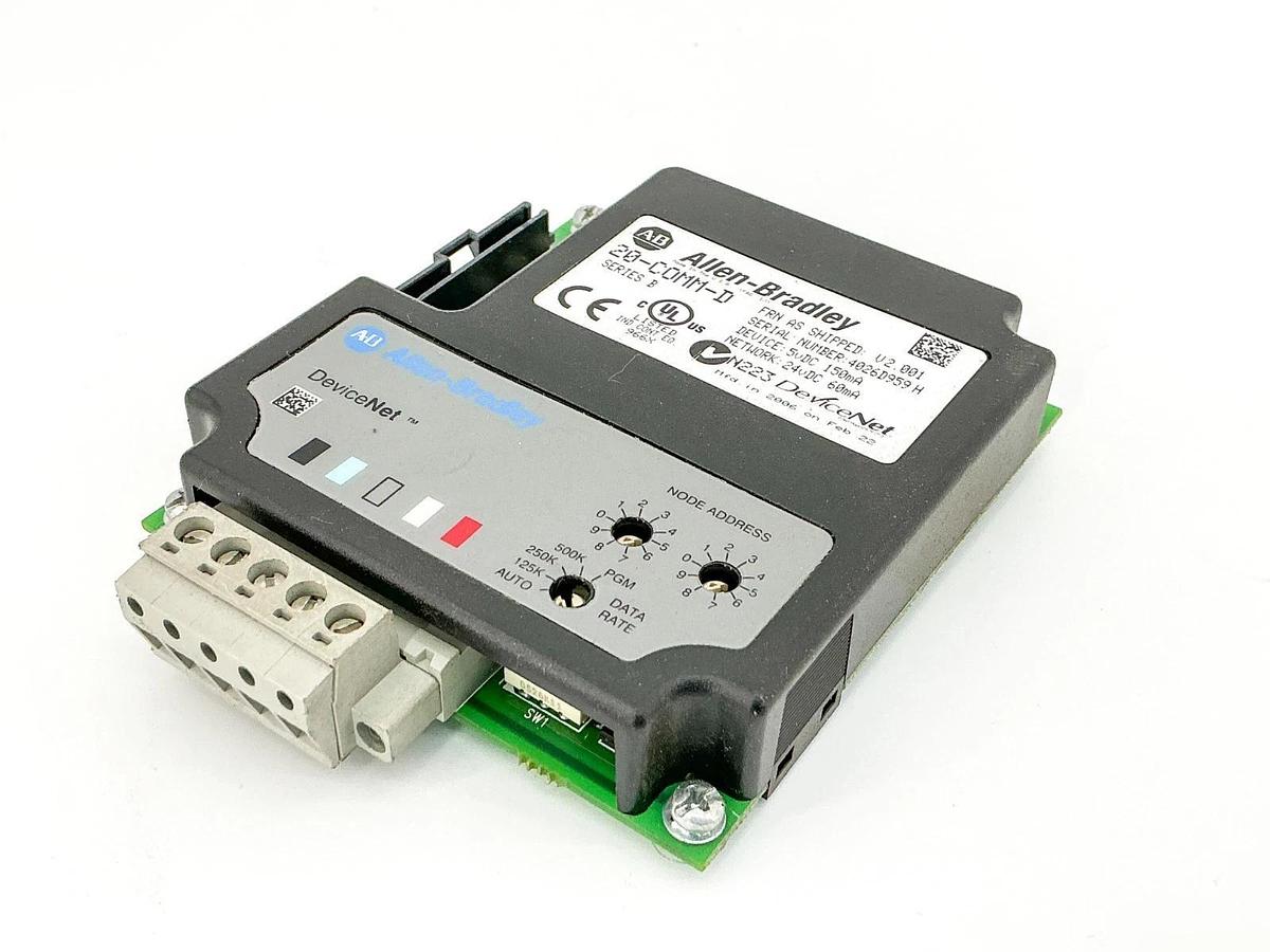 Used Allen Bradley 20-COMM-D DiviceNet Communication Adapter 5/24VDC 150mA Ser.B
