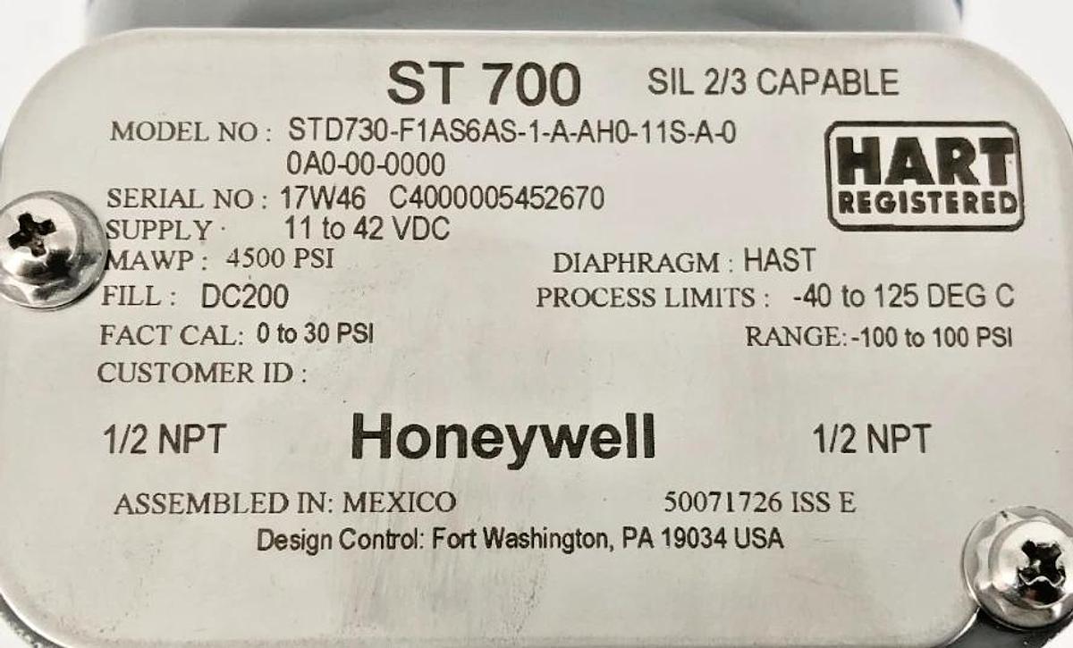 New Honeywell STD730-F1AS6AS-1-A-AH0-11S-A-00A0-00-0000 Pressure Transmitter