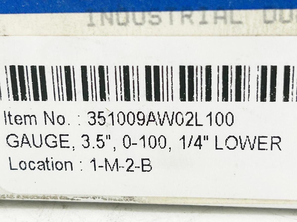 New Ashcroft 35-1009AW-02L-100 Pressure Gauge 3-1/2" Dial 0-100PSI 1/4"