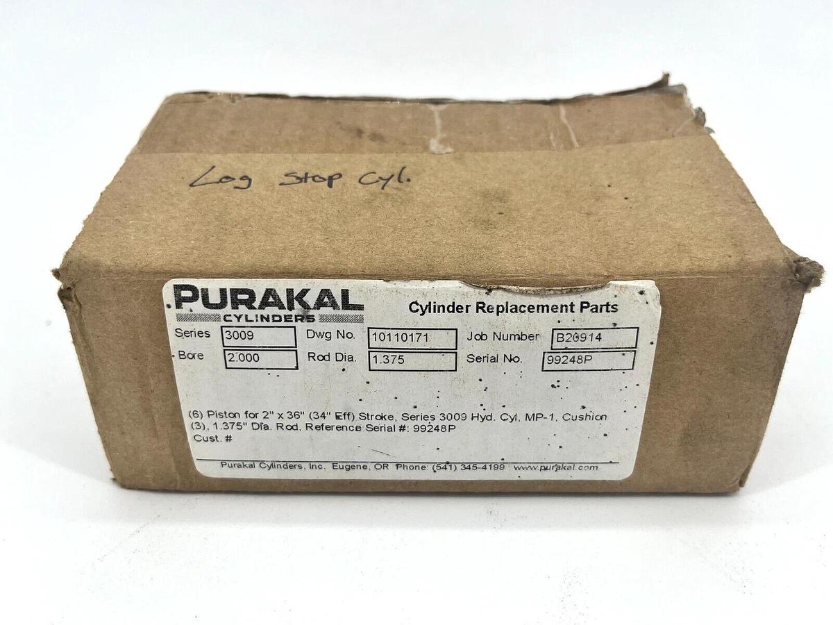 Box of 6 Purakal Pistons for 3009 Hydraulic Cylinder 2"B x 36"S 1.375" Rod Dia.