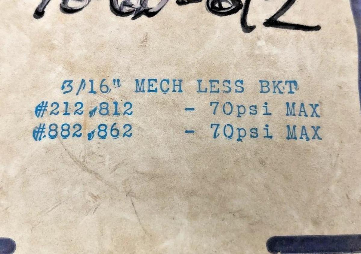 New Armstrong 3/16" MECH LESS BKT Repair Kit #212 812 882 262 70psi